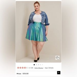 Disney The Little Mermaid Skater Skirt- Torrid Size 2